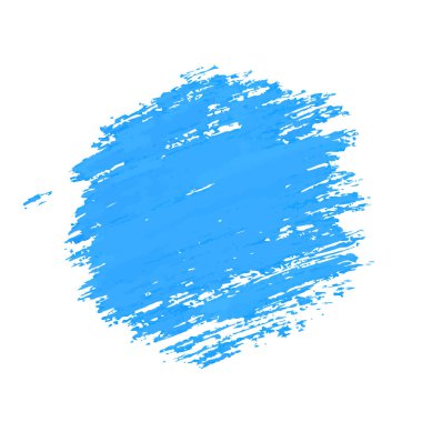 Mavi mürekkep yuvarlak fırça darbeleri. Metniniz için zemin. Yuvarlak şekil afiş. Vektör çizim, üzerinde beyaz izole.