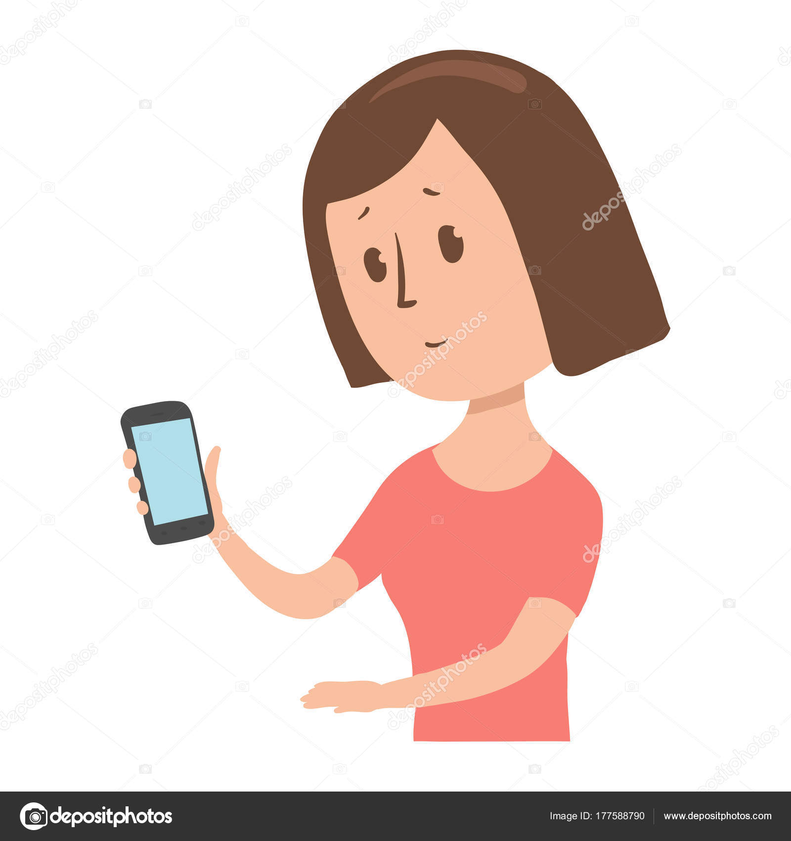 Femme Regarde Son Téléphone Dans La Surprise Confus De Dame