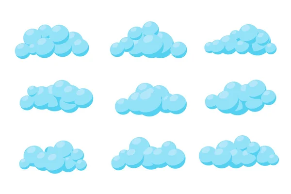 Set of cartoon vector clouds. Isolated Illustration. — Stock Vector