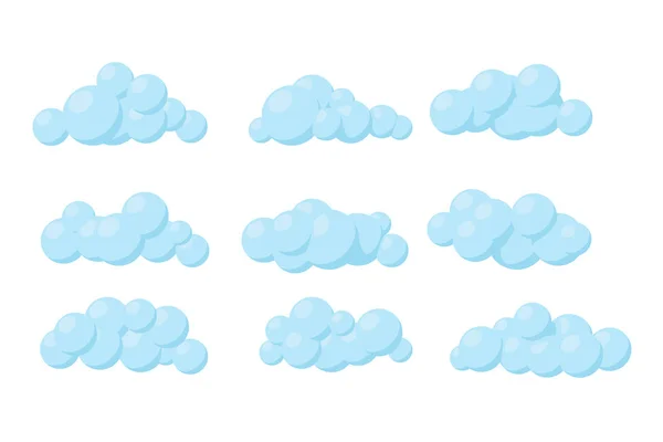 Набір мультиплікаційних векторних хмар. Ізольована ілюстрація . — стоковий вектор