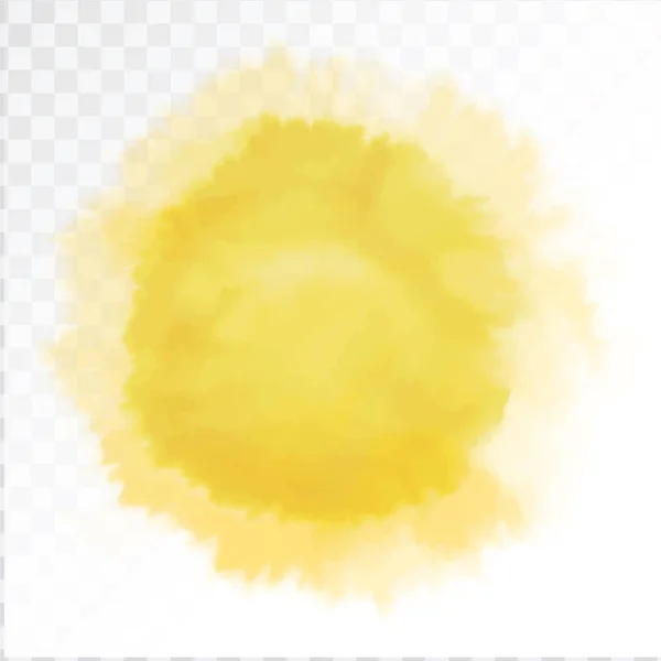 Sole ad acquerello vettoriale, isolato su sfondo trasparente. Illustrazione . — Vettoriale Stock