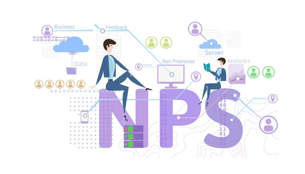 Koncepcja NPS, wektor ilustracja na białym tle. Net Promoter Score. — Wektor stockowy