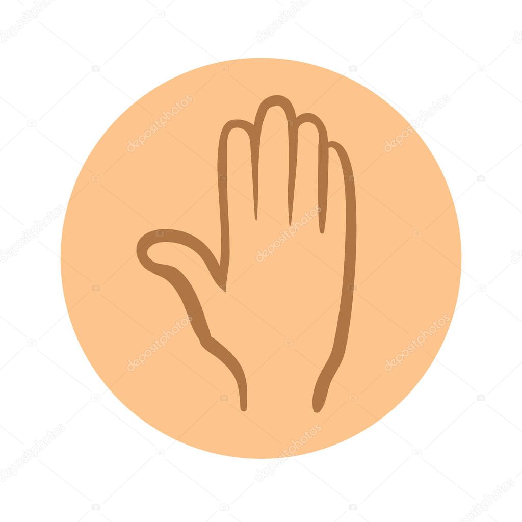 Human hand icon. Vector pictogram illustration isolated on white background.