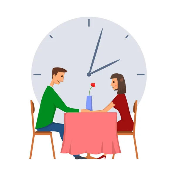 Speed dating, koncepcja wektor ilustracja, na białym tle. Mężczyzna i kobieta na randkę. — Wektor stockowy