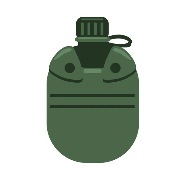 Bouteille d'eau du soldat, bouteille de voyage. Illustration vectorielle, isolée sur fond blanc . — Image vectorielle