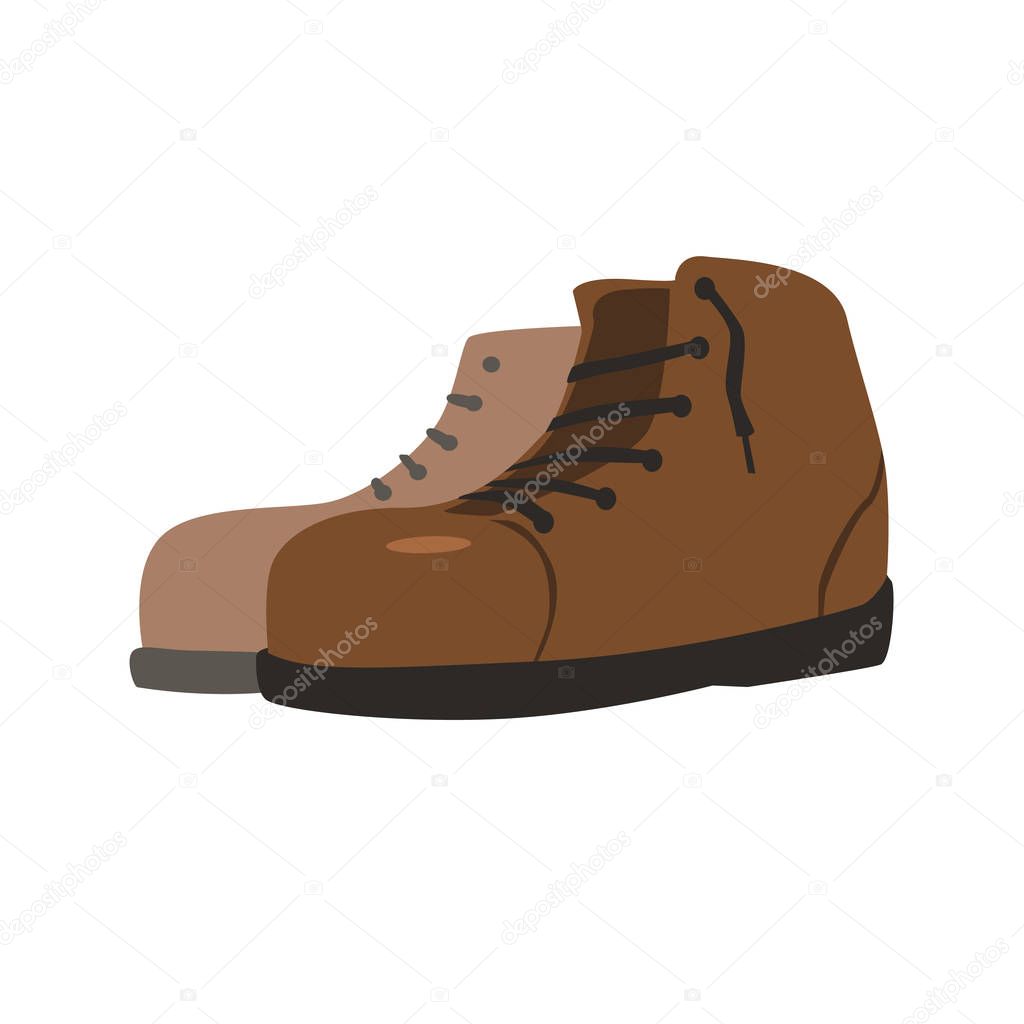 Pair of Hiking boots. Vector illustration isolated on white background