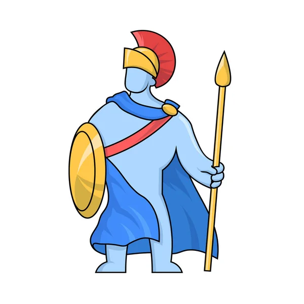 Ares, oude Griekse god od van oorlog. Mythologie. Platte vectorillustratie. Geïsoleerd op witte achtergrond. — Stockvector