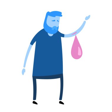 Eli yaralı bir adam. Basit bir tarz simgesi. Düz vektör çizimi. Beyaz arkaplanda izole.