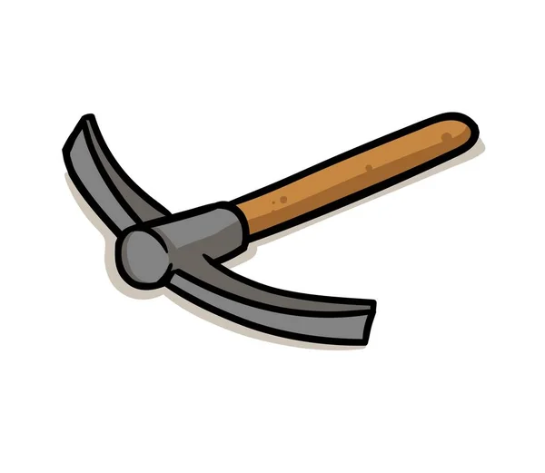 Mining hammer lying on the ground. Flat vector illustration, isolated on white background. — Stock Vector