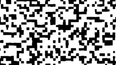 Dijital siyah beyaz desenlerin soyut arkaplan animasyonu. Kusursuz döngü canlandırmalı arkaplan, duvar kağıdı.