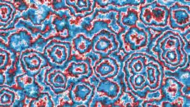Abstract animation of colorful red, blue and white moving circular shapes. Seamless loop animated background, wallpaper.