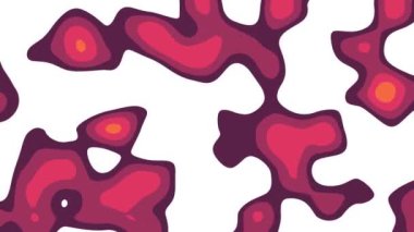 Abstract animation of red organic shapes moving on white background. Loop animated background, wallpaper.