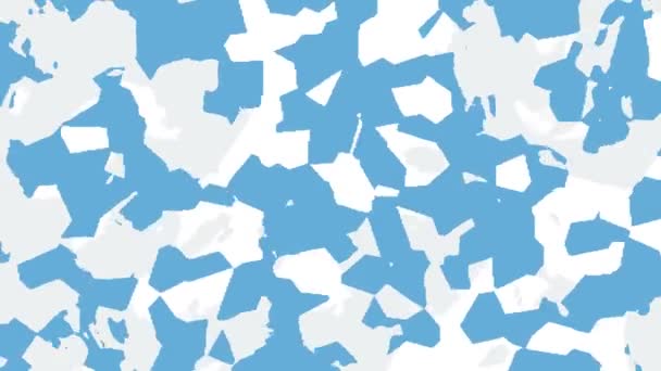 Animación abstracta de formas geométricas azules y grises moviéndose sobre fondo blanco. Fondo animado lazo inconsútil colorido, fondo de pantalla . — Vídeo de stock