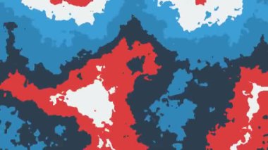 Abstract animation of colorful grungy shapes moving on white background. Seamless loop animated background, wallpaper.