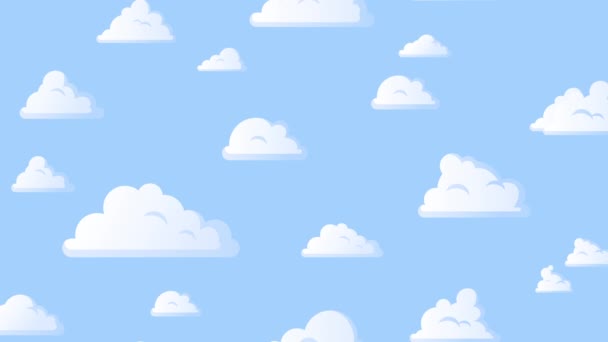 Cartoon clouds floating vertically in the blue sky. Background seamless  looping animation. — Stock Video ©  #355879974