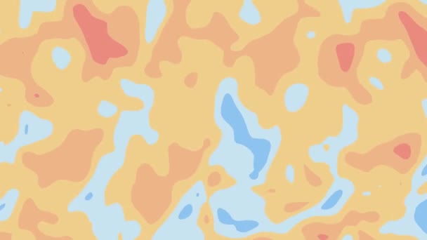 Цветная анимация абстрактного фона с топографическим текстурированным рисунком и округлыми фигурами с бесшовной петлей. 4k бесшовный цикл CG анимации фон . — стоковое видео