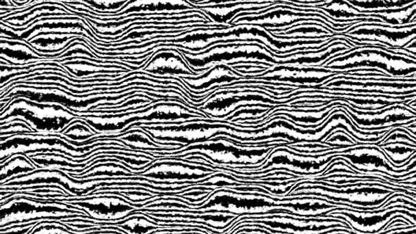 Μαύρο και άσπρο γραμμές οριζόντια κίνηση φόντο. Κινούμενα σχέδια από υπολογιστή. 3d απόδοση. — Αρχείο Βίντεο