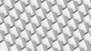 3d küplerin minimum beyaz ve gri geometrik arkaplanı. Soyut geometrik desen. 3D görüntüleme. Raster..