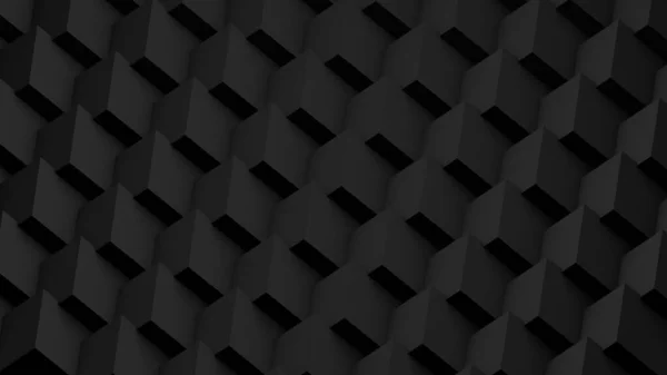 Minimal noir 3d cubes fond géométrique. Illustration raster abstraite moderne, rendu 3D. Grille . — Photo
