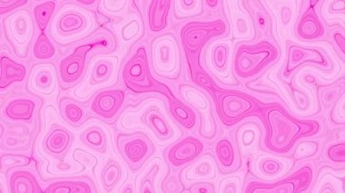 Pembe ve beyaz soyut arkaplan ve yuvarlak şekiller. Soyut dalgalanma etkisi olan geometrik görüntüler. Hareket tasarım şablonu, kusursuz döngü canlandırması.