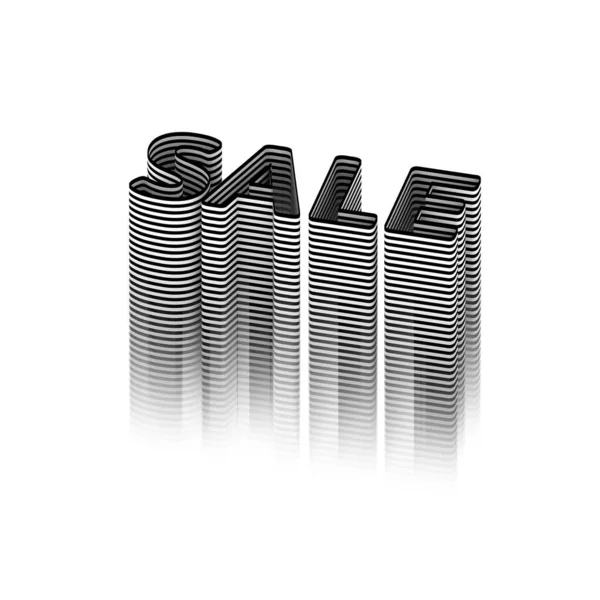 SALE 3D woord in zwart-wit strepen, geïsoleerd. 3D weergave. Raster. — Stockfoto