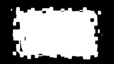 Soyut CGI hareket grafikleri, hareket eden siyah beyaz şekilli animasyon arkaplanı. CG hareket tasarım döngüsü.