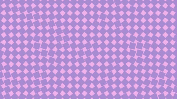 Blocs rectangulaires rotatifs aléatoires violets sur fond rose. Animation abstraite de motion design. Boucle sans couture. — Video