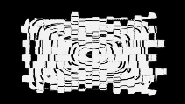 Soyut CGI hareket grafikleri, hareket eden siyah beyaz çizgilerle canlandırılmış arka plan. Soyut hareket arkaplanı. CG canlandırma döngüsü. — Stok video