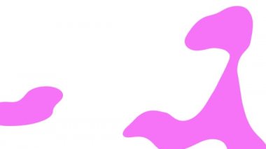 Beyaz arkaplanda pembe şekil değiştiren soyut animasyonlar. Kusursuz döngü canlandırmalı arkaplan, duvar kağıdı.