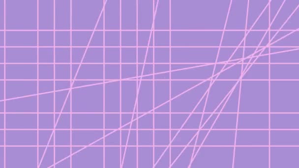Thin moving pink lines on purple background, animated backdrop. Motion design background. — Stock Video