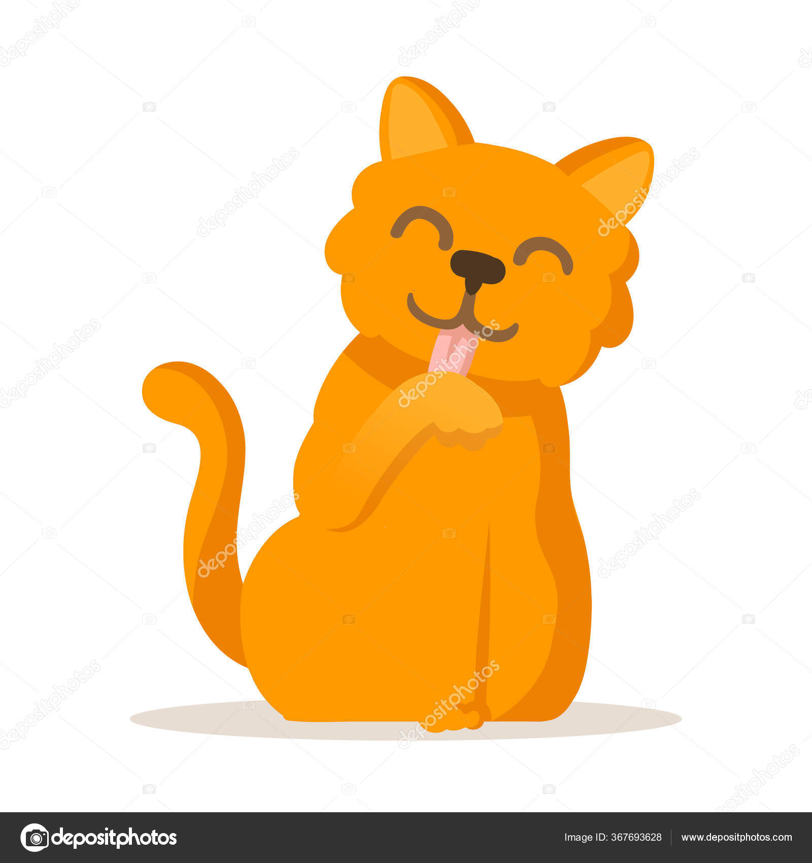 ilustração de gato colorido bonito. imagem de desenho animado de