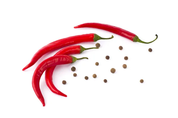 Red bitter pepper on a white background — Stock Photo, Image