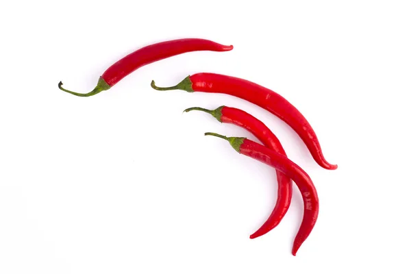 Röd bitter peppar på en vit bakgrund — Stockfoto