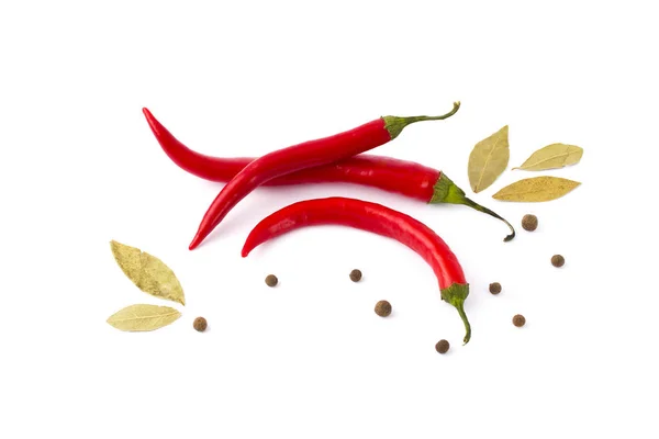 Red bitter pepper on a white background — Stock Photo, Image