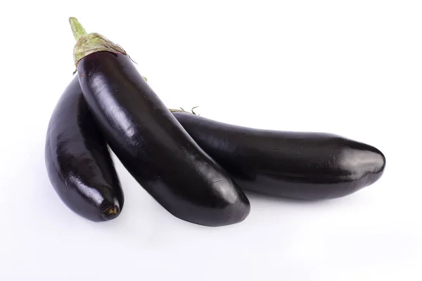Eggplant White Background Aubergines Fresh Delicious Fresh Vegetables White Background — Stock Photo, Image