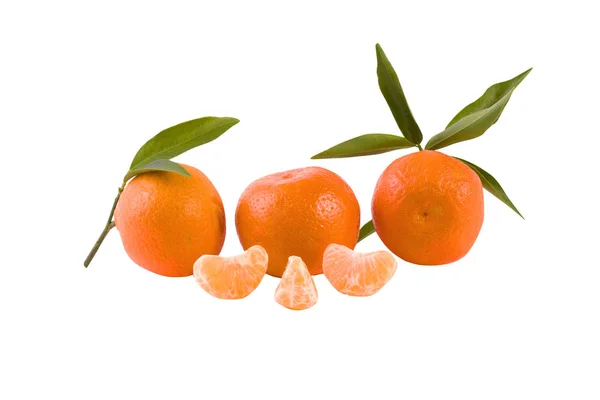 신선한 Mandarines 배경에 고립입니다 오렌지는 됩니다 배경에 — 스톡 사진