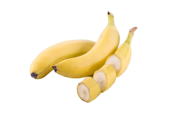 Bananen Auf Weißem Hintergrund Frische Tropische Früchte Auf Weißem Hintergrund — Stockfoto