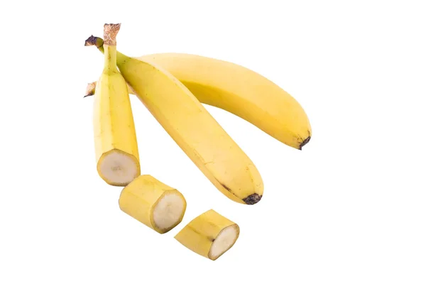 Bananen Auf Weißem Hintergrund Frische Tropische Früchte Auf Weißem Hintergrund — Stockfoto