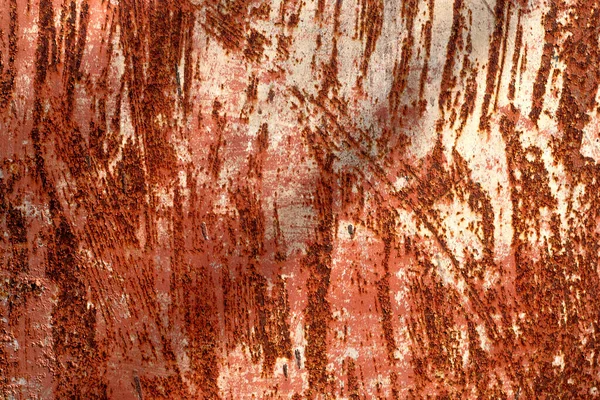 旧的生锈的金属墙 生锈的褐色表面 — 图库照片