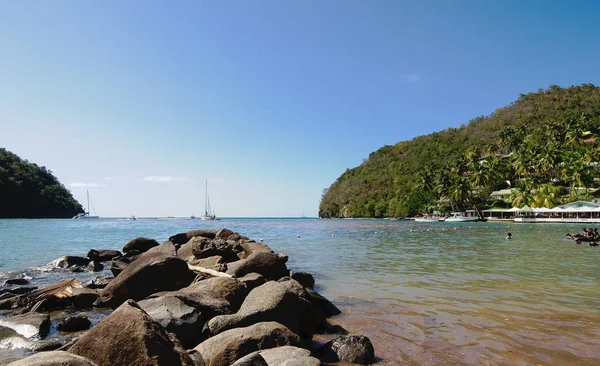 Bahía de Marigot - Isla tropical de Santa Lucía —  Fotos de Stock