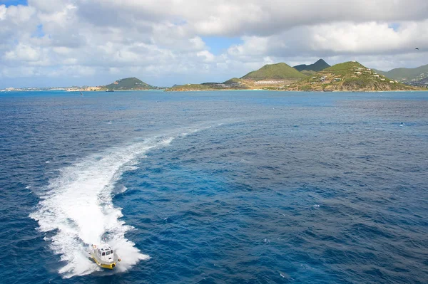 Bahía Simpson y Gran Bahía - Philipsburg Sint Maarten - Isla tropical del Caribe — Foto de Stock