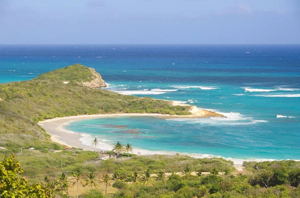 Half Moon Bay Atlanti-óceán partján - karibi trópusi sziget - Antigua és Barbuda — Stock Fotó