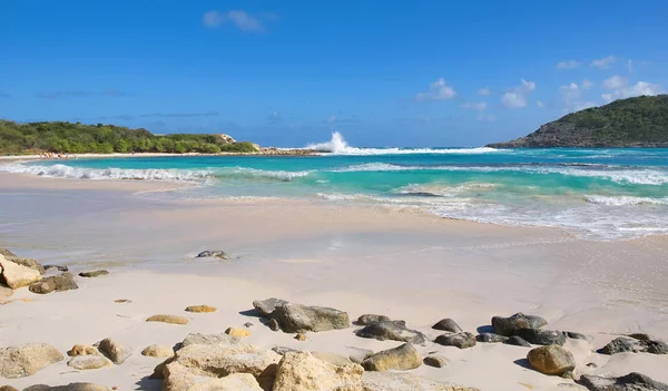 Half Moon Bay Atlantik Okyanusu kıyısı - Karayip tropik ada - Antigua ve Barbuda