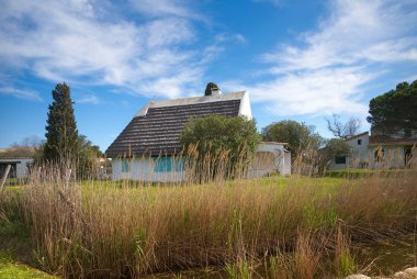 Saintes Maries de la Mer 'deki tipik Gardian evi - Camargue - Provence - Fransa