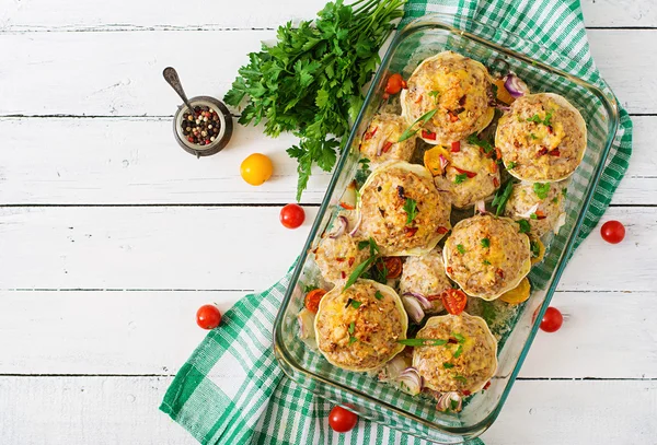 Squash stuffed with vegetables — Stock Photo, Image