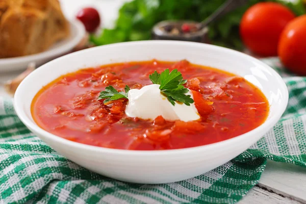Traditional Ukrainian vegetable borscht — Stock Photo, Image