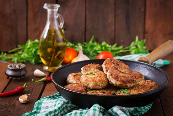 Juicy delicious meat cutlets — Stock fotografie