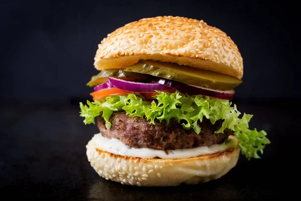 Великий смачні гамбургер — стокове фото
