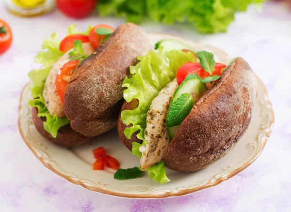 Dvě lahodné a zdravé sendviče — Stock fotografie