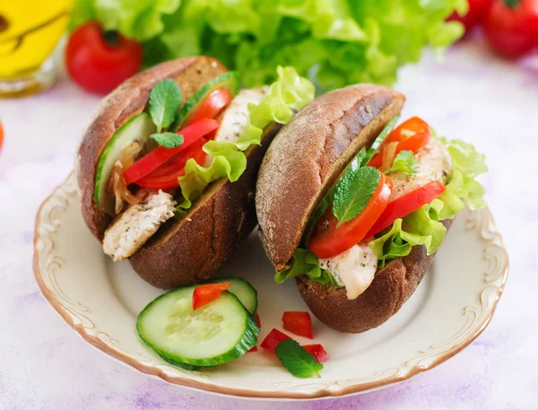 Two delicious and healthy sandwiches — Stock Photo, Image